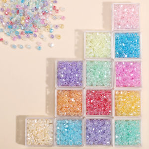 4mm Glass Rhombus Small Beads DIY Materials for Handmade Bracelets Loose Beads Jewelry Accessories Organic Glass Rhombus