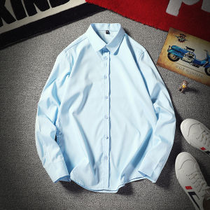 Pure Color Business Casual Long Sleeve Shirt Mens Workplace Mens Fat Shirt plus Size XL Mens Spring and Autumn Easiest for Match