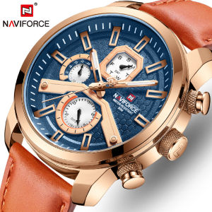 NAVIFORCE Top Original Brand Military Mens Quartz Watch Date Casual Leather Strap Waterproof Luminous Sport Fashion Men Watch