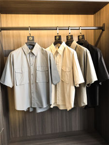 Skin-friendly Breathable Mens Summer Loose Fit Short Sleeve Shirt Cotton Casual Wear Dry Moisture Wicking Solid Color Design