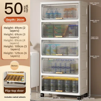 Space-Saving Narrow Multilevel Storage Cabinet