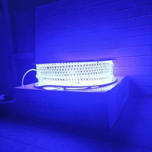 HARGA 1 ROLL 100M EMICO LED STRIP LIGHT 2835 120LED/METER IP66 220V PUTIH / WARM WHITE / BIRU / MERAH BAGUS BERKUALITAS SUPER TERANG ULTRA BRIGHT LAMPU DECORASI LAMPU HIAS BERGARANSI TERMURAH EKONOMIS KUALITAS TERBAIK
