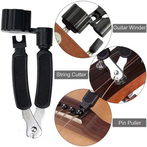 Guitar String Winder 3 IN 1 Multifunctional Guitar Tool Cutter Clippers Bridge Pin Puller Peg Winder for Guitars