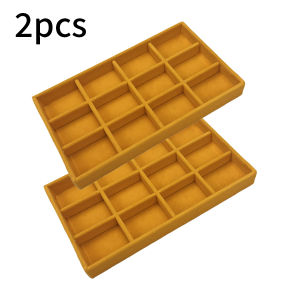 Yellow Three-Layer Jewelry Storage Box with Multiple Drawers and Transparent Compartments for Organizing Earrings Rings and Oth