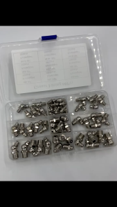 60pcs/Set Hydraulic Grease Fitting Kit Metal Grease Nipple Fitting Universal For Car Motorcycle