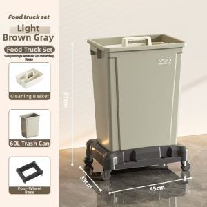 Wheeled Multifunction Garbage Trolley