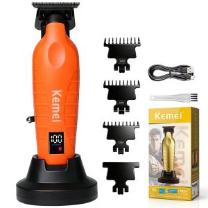 Kemei | KEMEI Km-PG2499 Cordless Hair Clipper for Men with 1200mAh Battery 7000rpm Ceramic Blade Dual Charging Base Beard Trimmer