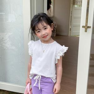Cute Princess Half Sleeve T-Shirt for Girls Summer Clothing New Style Childrens Short Sleeve Baby Cotton Sweat Absorbing round Neck Top