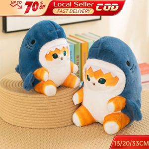 Cute Shark Cat Plush Toy Doll Pendant Pillow Gift for Kids Kawaii Stuffed Toy Hug Sea Lion Shark Cat Doll Cat Stuff Toy Shark Plushie