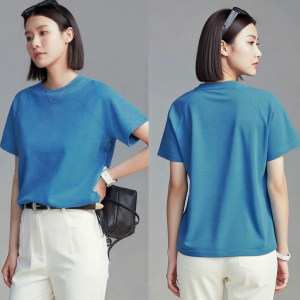 Womens Basic Blue Loose T-Shirt