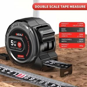 AIRAJ 3/5/7.5m Tape Measure High Carbon Steel Thickened Frosted Anti Drop Shell High-Precision Portable Manual Measuring Tool