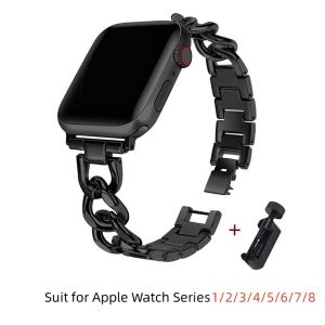 Metallic Chain Watch Strap for Apple Watch Band 45mm 49mm 40mm 42mm 44mm Sport Watchband for IWatch Series 1 2 3 4 5 6 7 8 Ultra