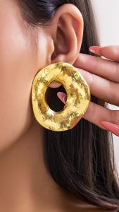 Ingemark | High Quality Exaggerated Large Circle Stud Earring Women Trendy Goth Geometric Piercing Earrings Jewelry Accessories Steampunk