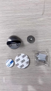 Chặn Cửa Bán Nguyệt - Chặn Giữ Cửa Nam Châm Chống Va Đập Hít Cửa Inox 304 Không Cần Khoan Kèm Keo 3M Dán Sàn Và Vít