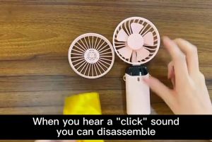 2024 Handheld FanPortable Personal FanNeck Fan 3000mAh Rechargeable90° Adjustable5 Speeds with LED DisplayMini Desk Fan with 4-10h Working Time