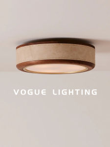 WOGU | Retro Style Living Room Ceiling Light with Real Wood and Leather