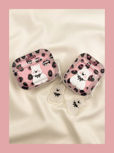 Pink Leopard Print West Highland Dog AirPods Case Wireless Bluetooth Protective Cover for Apple pro Earphones Second Generation