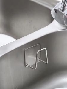 Stainless Steel Kitchen Sponge Holder SUS304 Sink Sponge Holder Adhesive Nailess Drain Drying Rack Sink Organizer Pemegang Span Pencuci Besi Keluli Tahan Karat 304不锈钢海绵架免打孔水池钢丝球抹布海绵沥水架收纳置物架