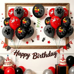 12pcs Robloxed Forsaken Chance Latex Balloon Set Square Figure Birthday Party Decorations Ceiling Hanging Party Supplies Gift