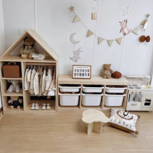 Childrens Wardrobe Wooden Storage