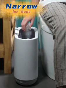 Ecoco 10L Trash Can Garbage Can Narrow Shape Large Opening Trash Bin with Cover Double Layer