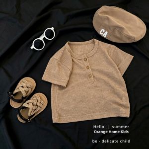 Summer Thin Breathable Round Neck Short Sleeve Infant Casual T-shirt