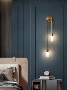 Lampu Dinding LED 3 warna Gaya Nordic Modern Minimalis Untuk Dekorasi Rumah Kamar Mandi Ruang Tamu Kamar Tidur G9 MOOISHC