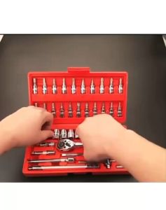 Thebest 46pcs Tool Box Car Motorcycle Repair Set Hand Tools Home Service motor DIY Kit P2546