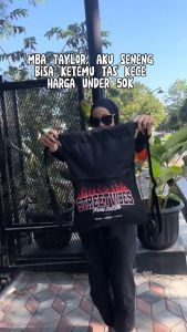 (Bisa COD) Tas Serut Anti Air Water Proof String Bag / Draw String / Gym Sack Tas Olahraga Pria Kekinian Motif STREETVIBES