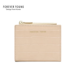 Slim Compact Womens Wallet Fashionable Short Style Ultra-Thin Double-Fold Card Holder Retro Zipper Design PU Leather Wallet