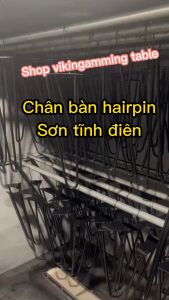 Chân bàn hairpin sắt gân (kèm vít) - hàng sơn tĩnh điện