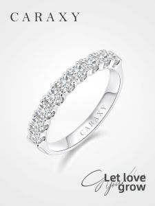 CARAXY | Half Circle Engagement Diamond Ring Platinum