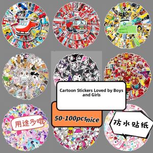 Personalized Cartoon Waterproof Stickers 50 Pieces
