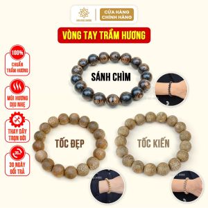 Vòng tay trầm hương tròn đơn Sơn Mộc Hương đeo tay nam nữ mang ý nghĩa phong thủy may mắn tài lộc