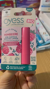 Made.in.Germany❤️ -💋Son dưỡng môi hương quả Mân Xôi OYESS LOVING NATURE HIMBEERE 4.8g