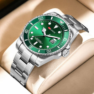 ARLANCH 305 Fashion Mens Quartz Watch Classic Red and Blue Circle Diving Series Magnifying Mirror Calendar Mens Quartz Watch