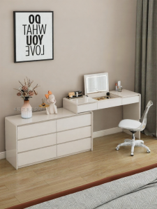 HAOXUANGE | Solid Wood Multi-functional Dressing Table with Flip Mirror