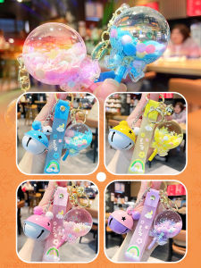 New Flowing Sand Doll Bottle Keychain Circle Cute Childrens School Bag Couple Hanging Ornaments Creative Festival Gifts