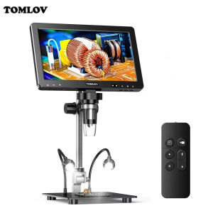 TOMLOV HDMI Digital Microscope 1500X DM9 Max 10.1" HD IPS 20MP Coin Microscope for Error Coins LCD Soldering Magnifier for Adult