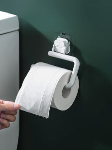 Dehub Toilet Punch-Free Tissue Rack Bathroom Towel Rack Toilet Roll Paper Glue Stick Storage Rack Toilet Paper Holder