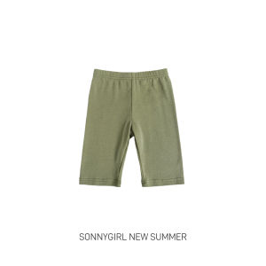 Sonnykids Girls Summer Thin Ice Soft Cotton Base Layer Pants Comfortable Five-Point Safety Pants Children Riding Pants Casual Style