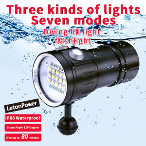 20000Lumens Diving Flashlight 100M Waterproof Video Camera torch Professional Underwater 27 LED Photography Light Highlight Lamp