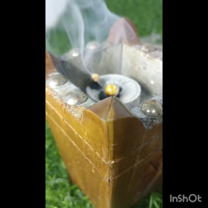Paket Aromaterapi Wewangian Kemenyan dengan Prapen Dupa - Luban 25gr & Wadah Warna Ruang Abu-abu