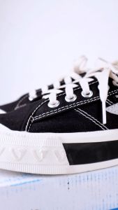 Bavito Basic Low Hitam Putih Reflective - Sepatu Sneakers Casual Pria Wanita Menyala Size 36-44