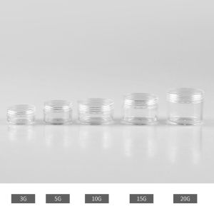 Transparent Plastic Cream Jar Travel Size Cosmetic Container Jewelry Box Small round Plastic Box Fragrance Sample Vial