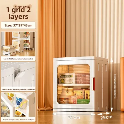 MEIZHUFU | Folding Storage Cabinet No Installation Home Use For Childrens Toys And Snacks Plastic