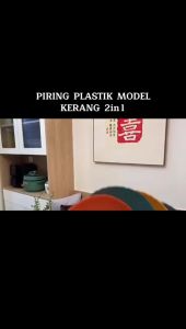 Piring Plastik Model Kerang Shell Plate Kue Roti 2in1 Tempat Saos Kecap