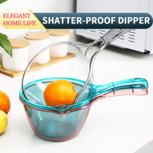 【Shatter Proof】Water Dipper Multipurpose Wash Basin Bucket Bathroom Shower Accessories Transparent Bath Plastic Ladle