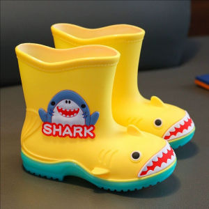 Thick Bottom Shark Childrens Rain Boots Anti-slip Waterproof Shoe for Kindergarten Kids Baby Toddler School Boys And Girls