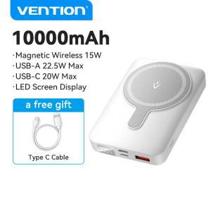 【TISI 】Vention 10000mAh Magnetic Power Bank Portable Powerbank 15W cheap for iPhone 16 15 14 13 pro max apple Samsung S24 Xiaomi oppo vivo ios Cellphone true mini Qi2 35W Wireless Powerbank